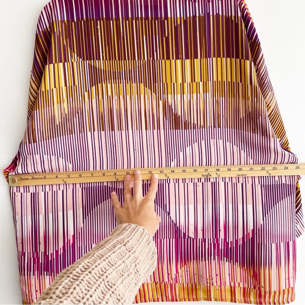 Cabi colorful rainbow stripe open cardigan topper festival boho artsy mod 70s M - Picture 6 of 10